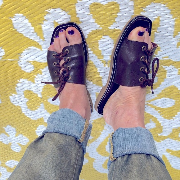 Kino Key West Chancltica Brown Leather Slip On Sandals w Laces Women’s 7 Florida - Picture 15 of 16